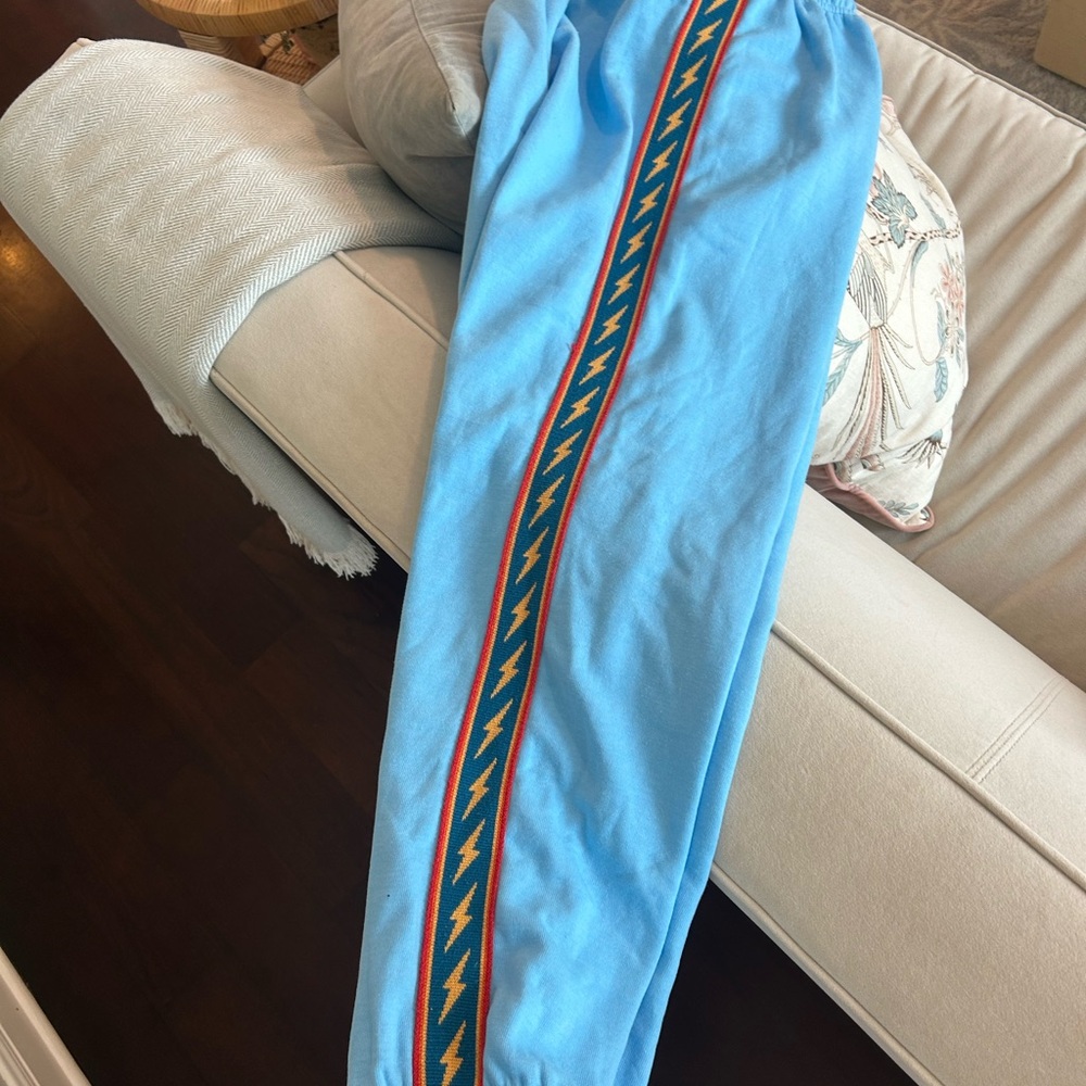 Aviator Nation Blue Pants with Lightning Stripe